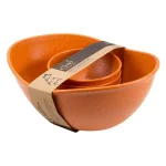 Unbranded EVO Sustainable Goods Orange Wood-Plastic Composite Serving Bowl Set, 5-Piece thumbnail 3
