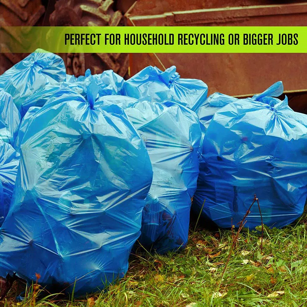 Unbranded HP-RBL 55-60 Gallon Blue Recycling Trash Bags, 0.95 Mil, 100 Count