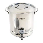 Gas One 64 Qt. Stainless Steel Brew Kettle Set with Tri-Ply Aluminum Bottom and Spigot thumbnail 1