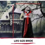 Haunted Hill Farm 5.5 ft. Animatronic Moaning Skeleton Bride Halloween Prop thumbnail 6