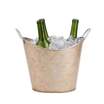 Mind Reader Copper Plated Galvanized Oval Beverage and Ice Bucket with Handles thumbnail 1