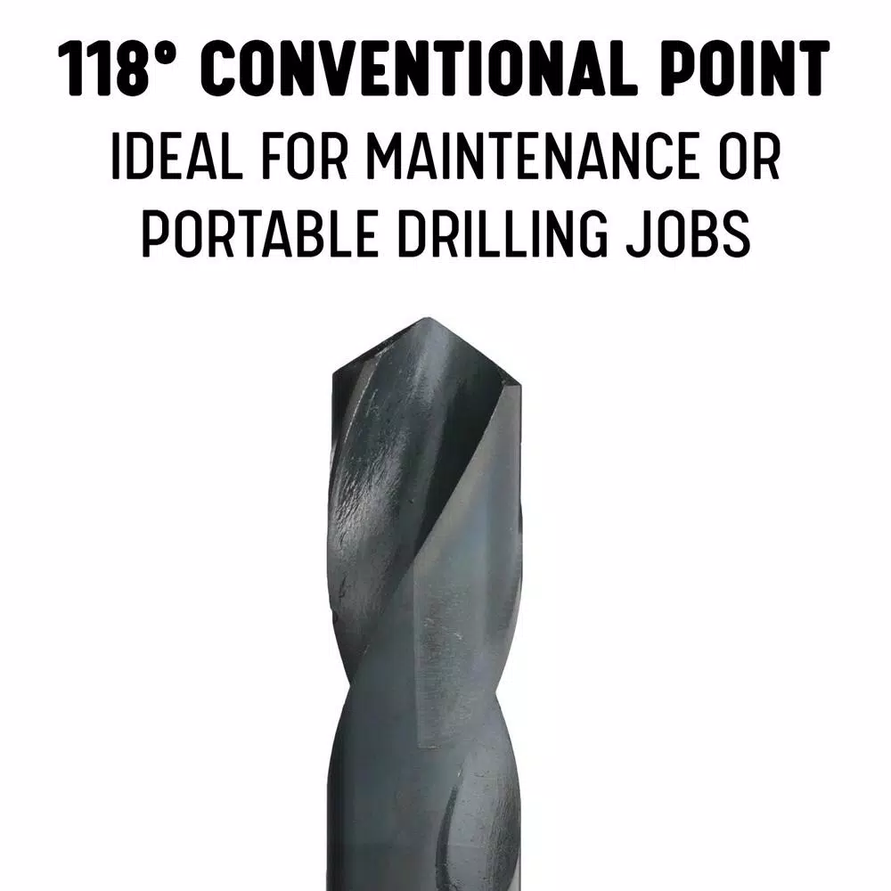 Drill America 9/16 in. to 1 in. High Speed Steel Black Oxide Reduced Shank Drill Bit Set, 5-Piece