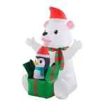 Home Accents Holiday 4 ft. Airblown Inflatables Christmas Polar Bear and Penguin Scene with LED Lights thumbnail 3