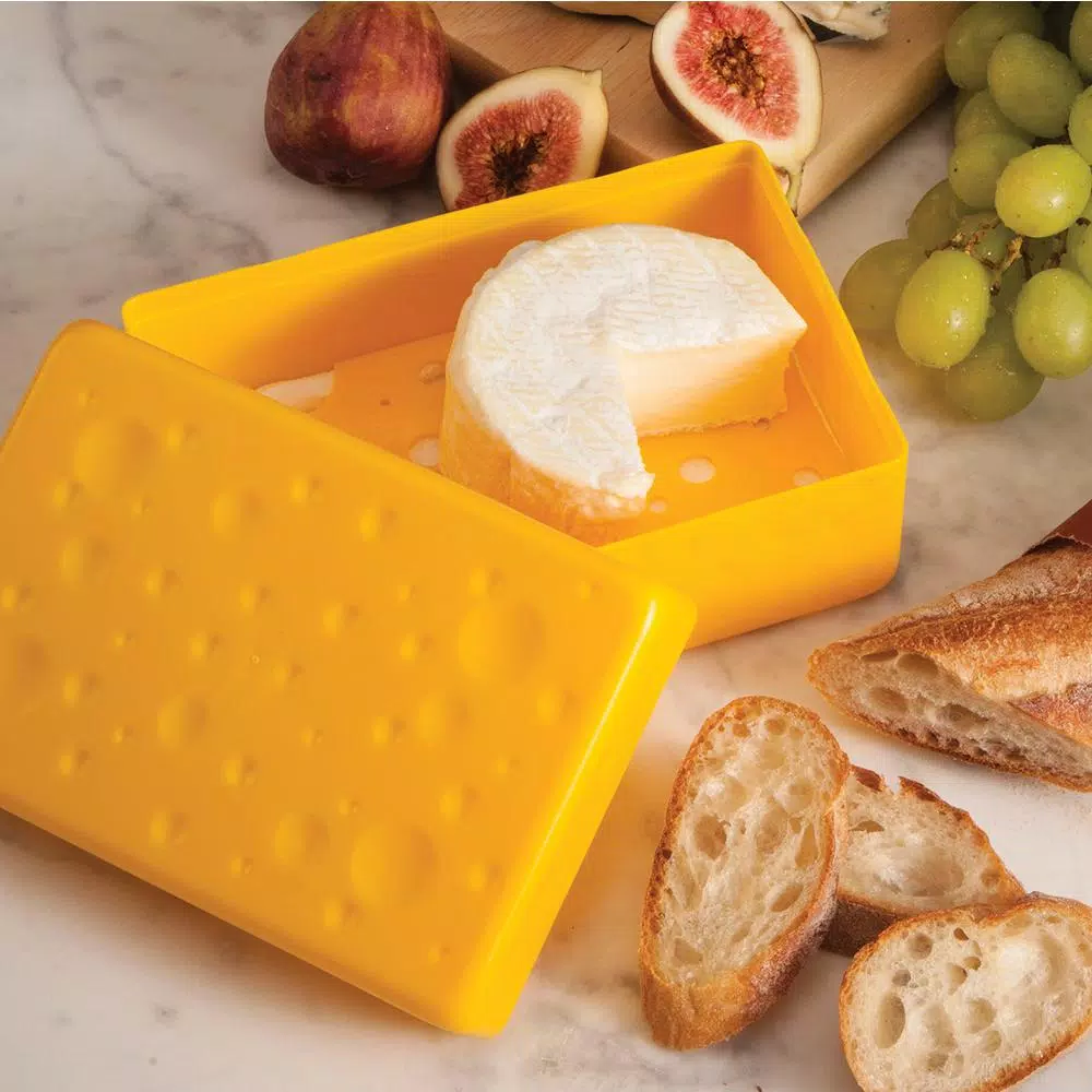 Hutzler Cheese Saver Food Storage Containers, 2-Pack, Yellow