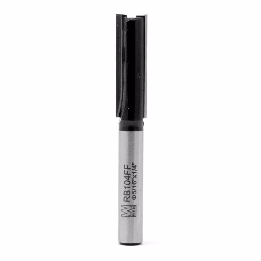 WEN 5/16 in. Straight 2-Flute Carbide Tipped Router Bit, 1/4 in. Shank
