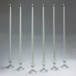 Light In The Dark Shop A Candle 24 in. White Taper Candles, Set of 12 - Dripless & Clean Burning thumbnail 1