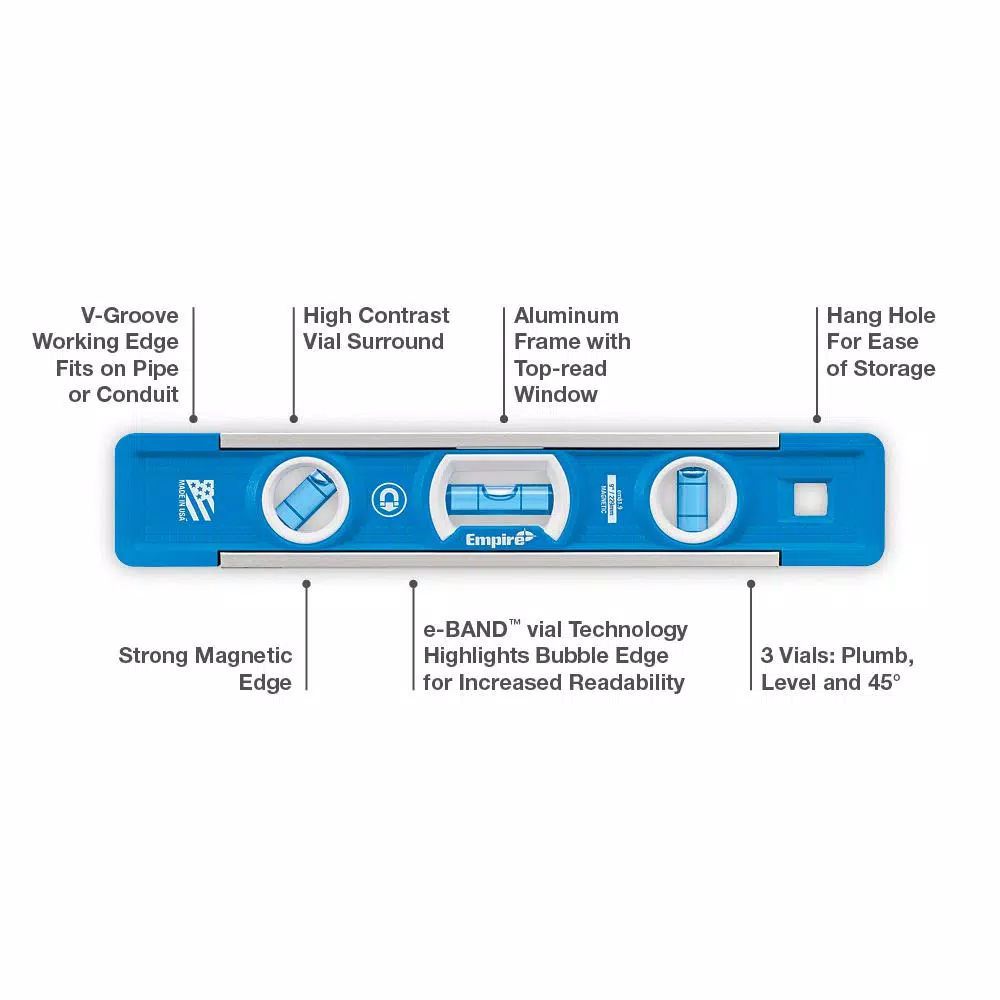 Empire em81.9 True Blue Professional 9 in. Magnetic Torpedo Level