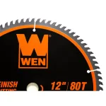 WEN 12 in. Carbide-Tipped Woodworking Saw Blade Set, 32-Tooth & 80-Tooth (2-Pack) thumbnail 7
