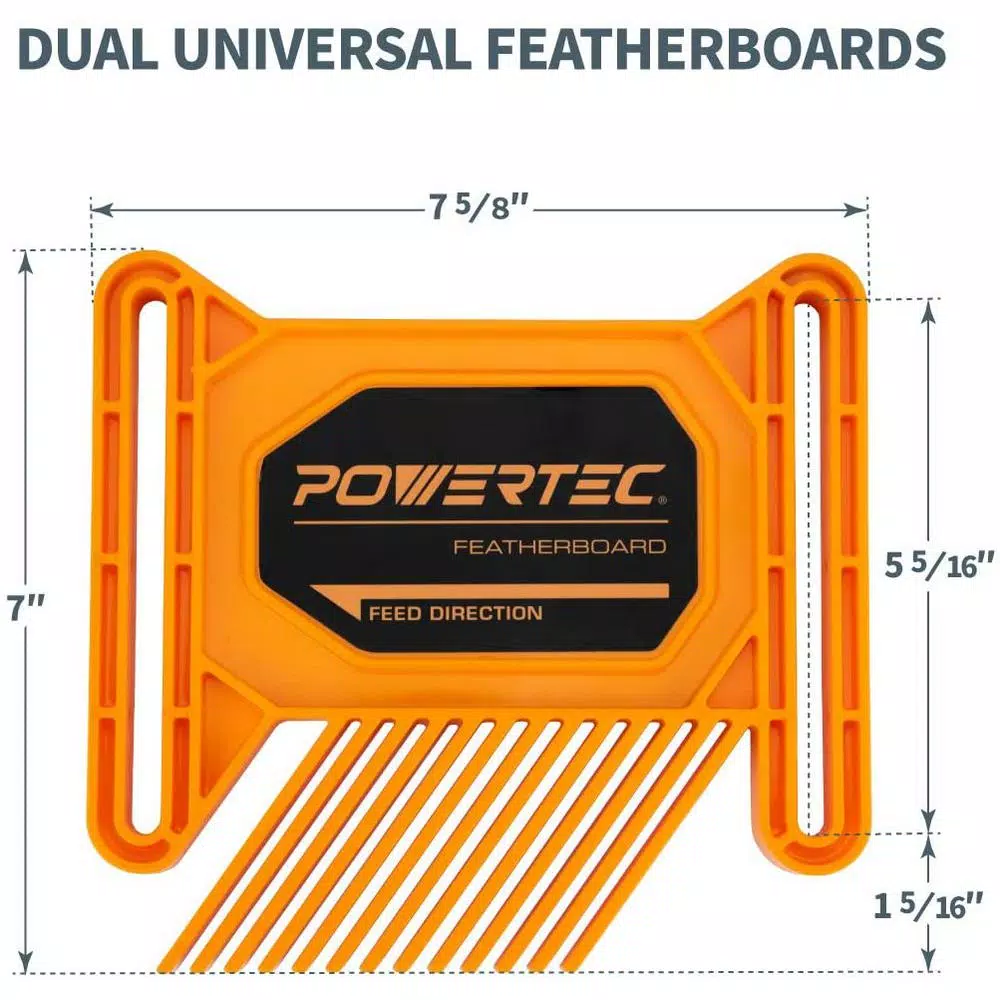 POWERTEC Woodworking Safety Kit - Universal Featherboard, Deluxe Push Blocks and Magnetic Push Stick