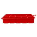 Unbranded Red Rectangular Silicone Ice Cube Tray - 15 Large 1.25 inch Cubes thumbnail 2