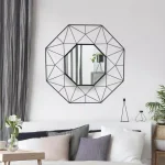 StyleWell Modern Octagonal Black Metal Frame Accent Mirror, 25.2 in. thumbnail 3