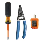 Klein Tools 3-Piece Insulated Electrical Tool Set with Multi-Bit Screwdriver, Wire Strippers and Receptacle Tester thumbnail 1