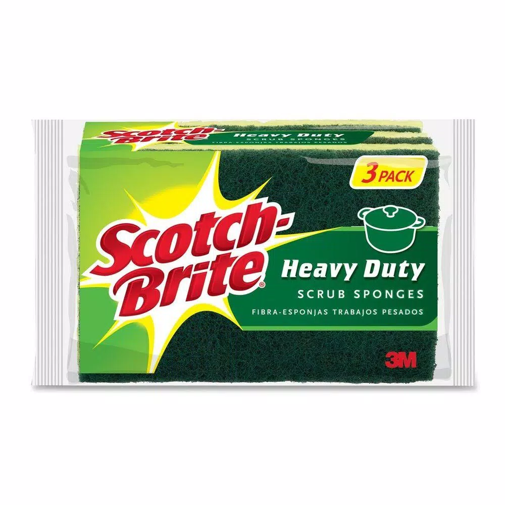 Scotch-Brite Heavy-Duty Scrub Sponge, 2-3/4 in. x 4-1/2 in. (3-Pack)