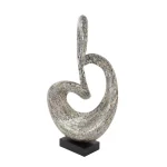 LITTON LANE Abstract Polystone Loop Sculpture with Mother of Pearl Capiz Shell Inlay thumbnail 3