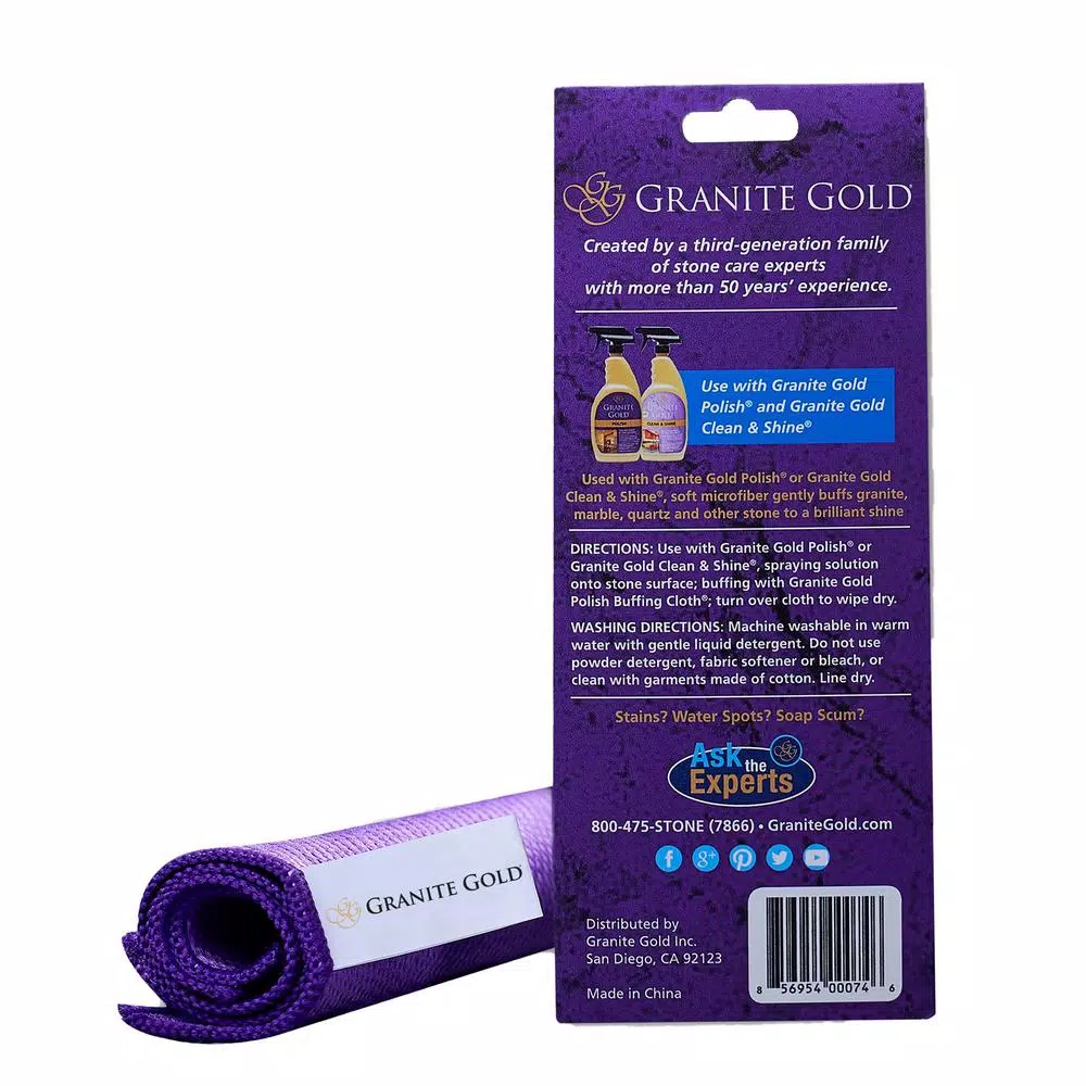 Granite Gold Polish Buffing Cloths, 12 x 12 in., Purple (3-Pack)