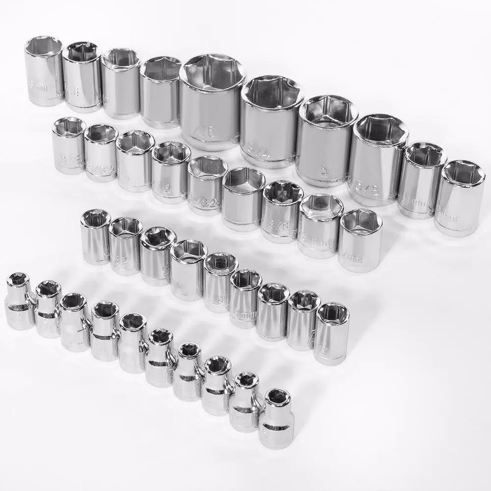 Stark Mechanics 52-Piece SAE/MM Ratchet and Socket Set with 1/4 in., 3/8 in., and 1/2 in. Drives
