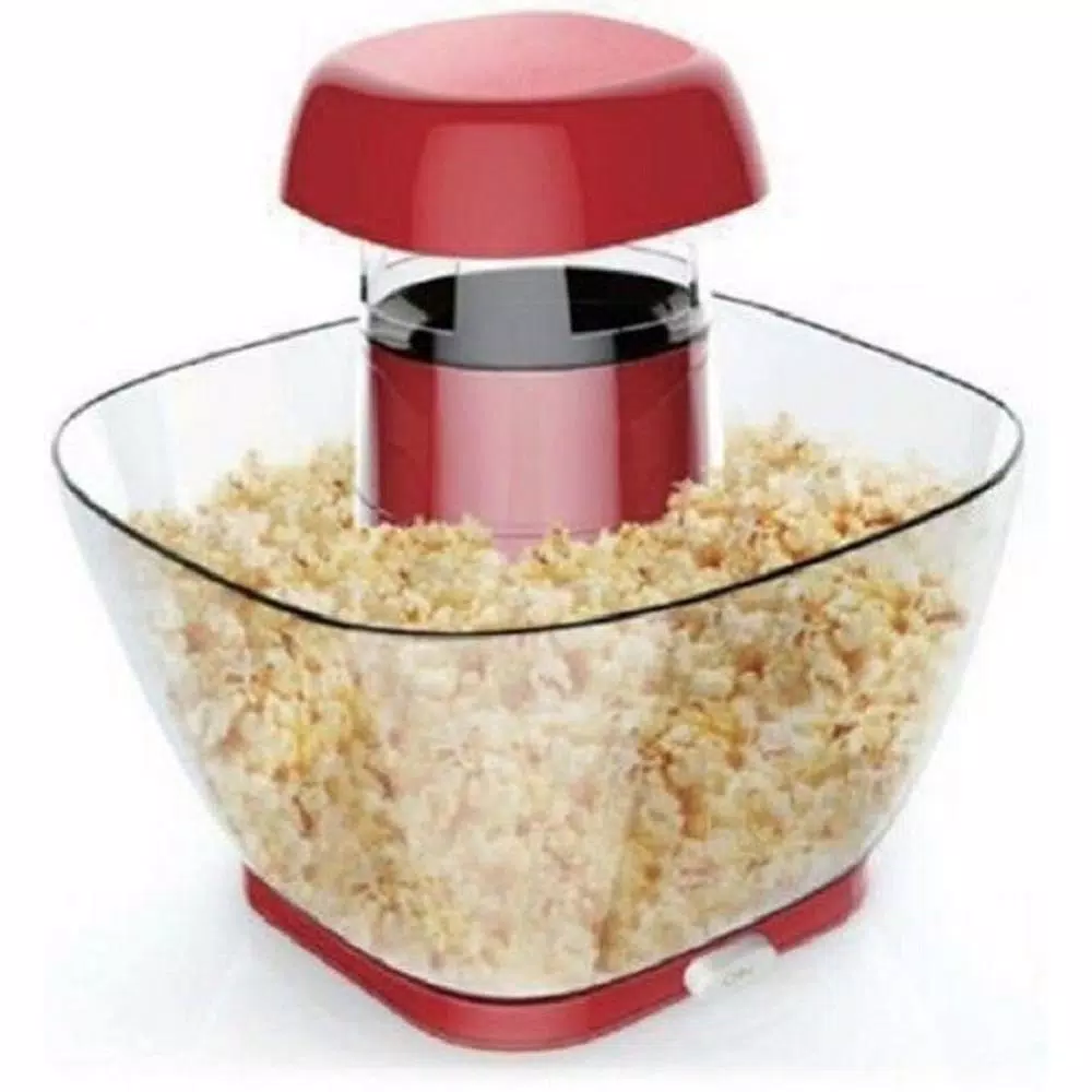 Kalorik Red Volcano Hot Air Popcorn Maker with Oversized Serving Bowl