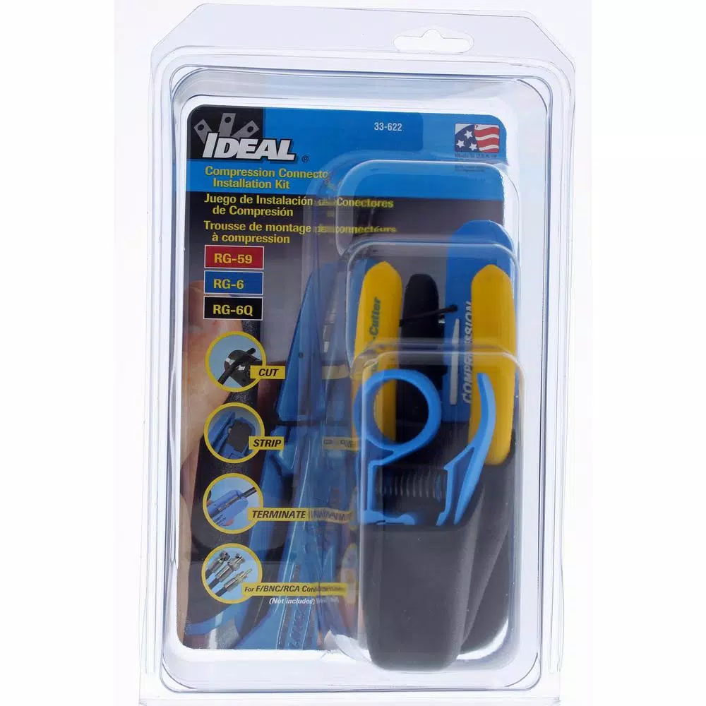 Ideal LinearX 3 Compression Coaxial Tool Kit for RG-59, RG-6, and RG-6 Quad