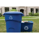 Rubbermaid Roughneck 32 Gallon Outdoor Recycling Bin, Blue thumbnail 2