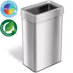 iTouchless 21 Gal. Stainless Steel Slim Rectangular Open Top Commercial Trash Can with Dual Deodorizer thumbnail 1