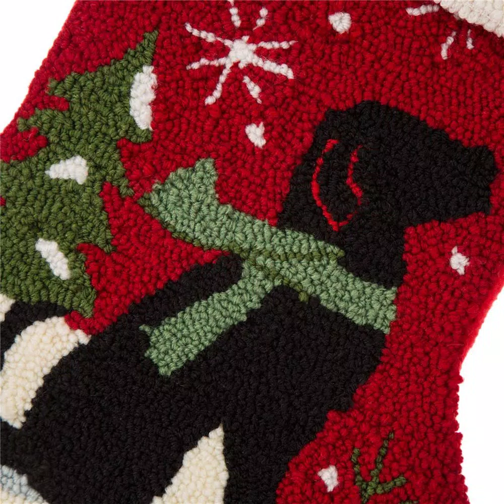 Glitzhome 21 in. Hooked Cat and Dog Christmas Stockings, 2-Pack
