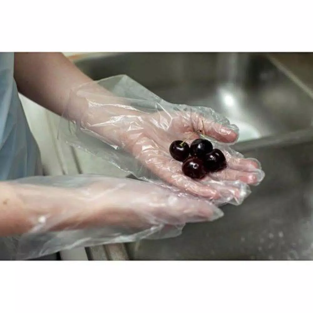 Bison Life KLEEN CHEF Disposable HDPE Food Handling Gloves, Long Cuff, 525 Count