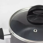 Oster Clairborne 2.5 qt. Aluminum Nonstick Sauce Pan with Glass Lid, Charcoal Grey thumbnail 2