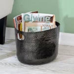 Honey-Can-Do Hammered Aluminum Beverage Tub with Handles - Glossy Black thumbnail 6