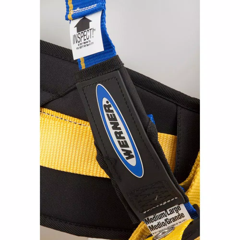 Werner Blue Armor 2000 Construction Harness with 3 D-Rings, Removable Work Belt, Medium/Large