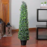Northlight 36 in. Potted Artificial 2-Tone Boxwood Topiary Tree, Green thumbnail 2