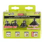 RYOBI 4-Piece Decorative Router Bit Set with Carbide Tipped Edges thumbnail 1