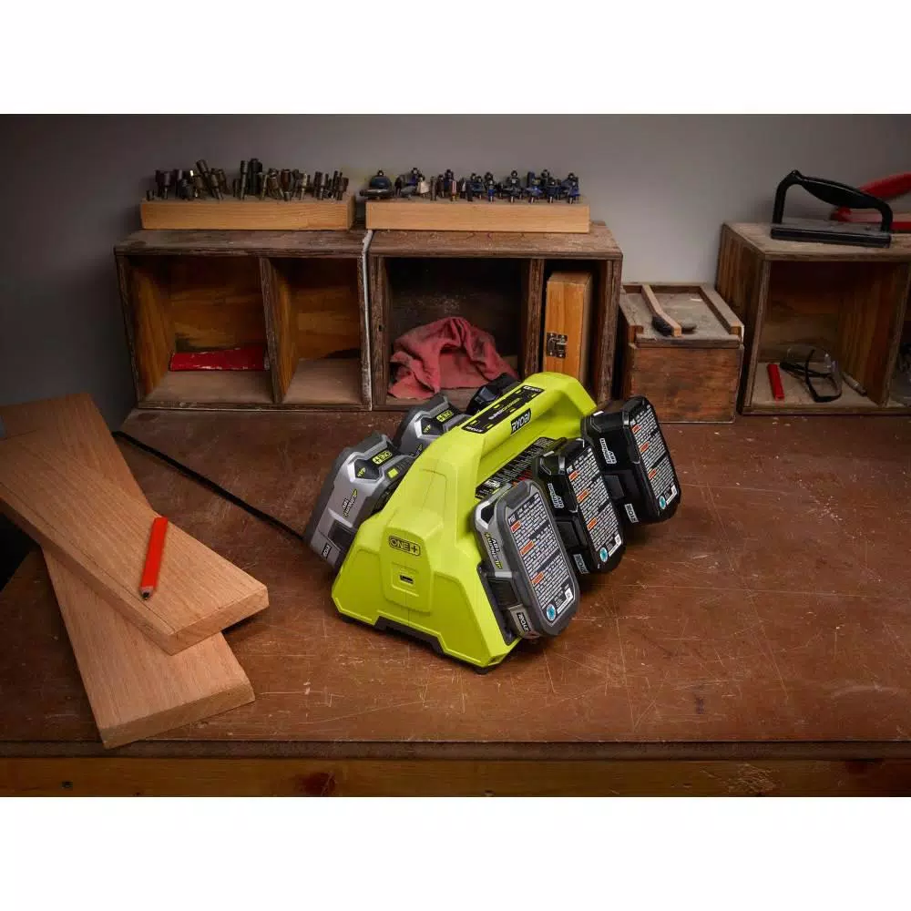 RYOBI 18V ONE+ 6-Port IntelliPort Supercharger Kit with 1.5 Ah and 4.0 Ah Batteries