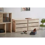 ORE International Mid-Century Modern Natural Wood Storage Box & Multipurpose Bench thumbnail 6