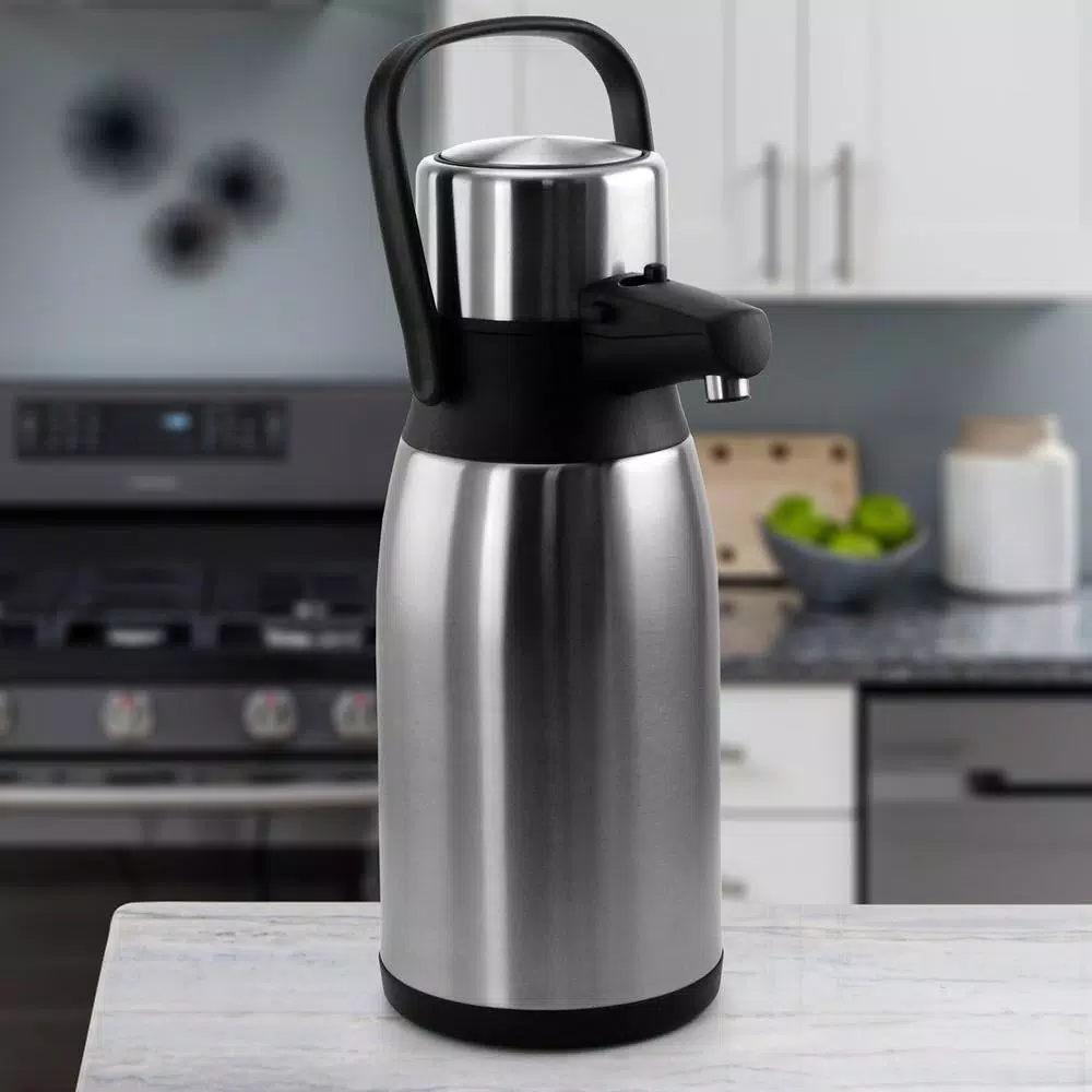 MegaChef 3L Stainless Steel Airpot Hot Water Dispenser, 101 oz Beverage Server
