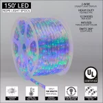 Wintergreen Lighting 150 ft. Multi-Color LED Rope Light Kit, 1800 Lights, Dimmable & Weather Resistant thumbnail 2