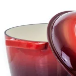 MegaChef 5 Qt. Round Enameled Cast Iron Casserole Dish with Lid, Red thumbnail 5