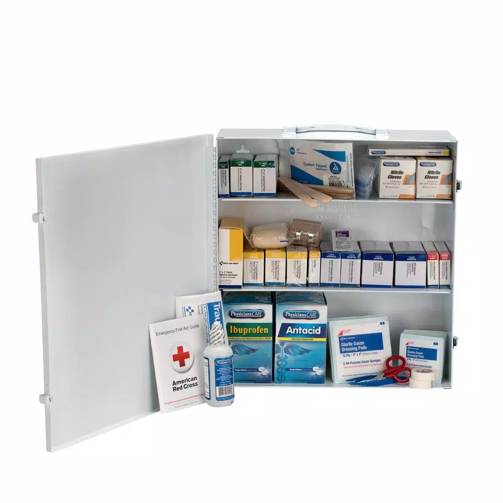 First Aid Only PhysiciansCare 694-Piece Industrial 3-Shelf First Aid Cabinet - ANSI/OSHA Compliant