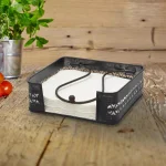 Stonebriar Collection 7 in. Graphite and Rust Metal Napkin Holder with Decorative Cutouts thumbnail 3