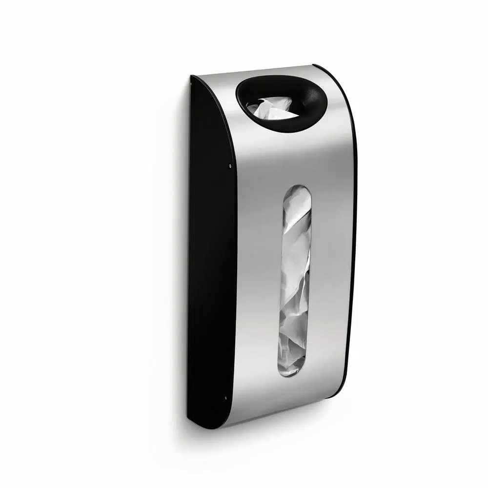 simplehuman Wall Mount Grocery Bag Holder, Brushed Stainless Steel
