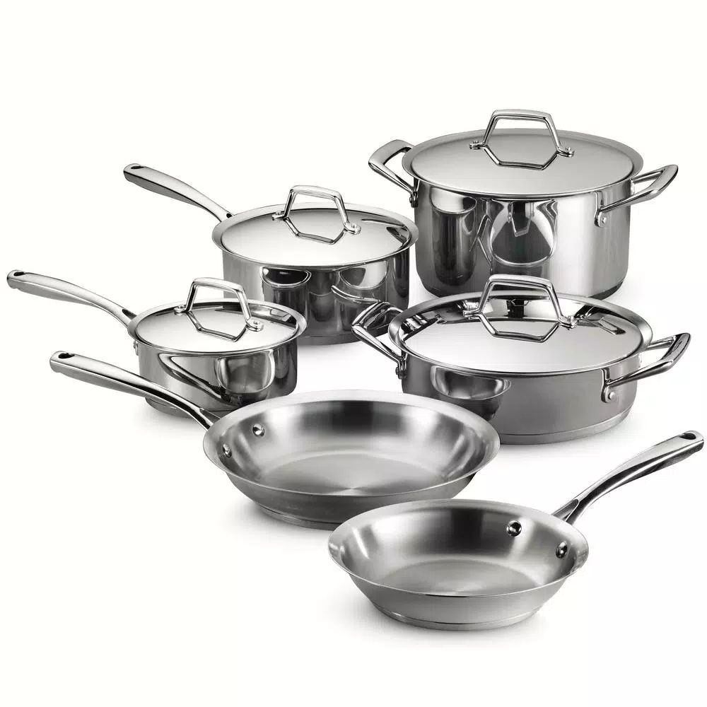 Tramontina Gourmet Prima 10-Piece Stainless Steel Cookware Set, Tri-Ply Induction Ready