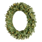 Home Accents Holiday 30 in. Mayfield Pre-Lit LED Artificial Balsam Fir Christmas Wreath with 35 Warm White Micro Dot Lights thumbnail 4