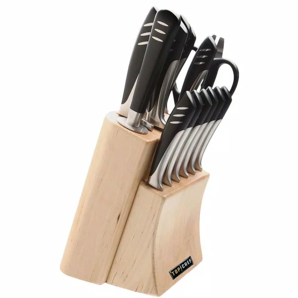 Top Chef Officially Licensed 15-Piece Stainless Steel Knife Set with Wood Block