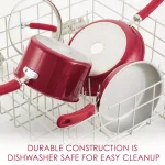Rachael Ray Create Delicious 3 qt. Aluminum Nonstick Steamer Set, Red Shimmer thumbnail 4