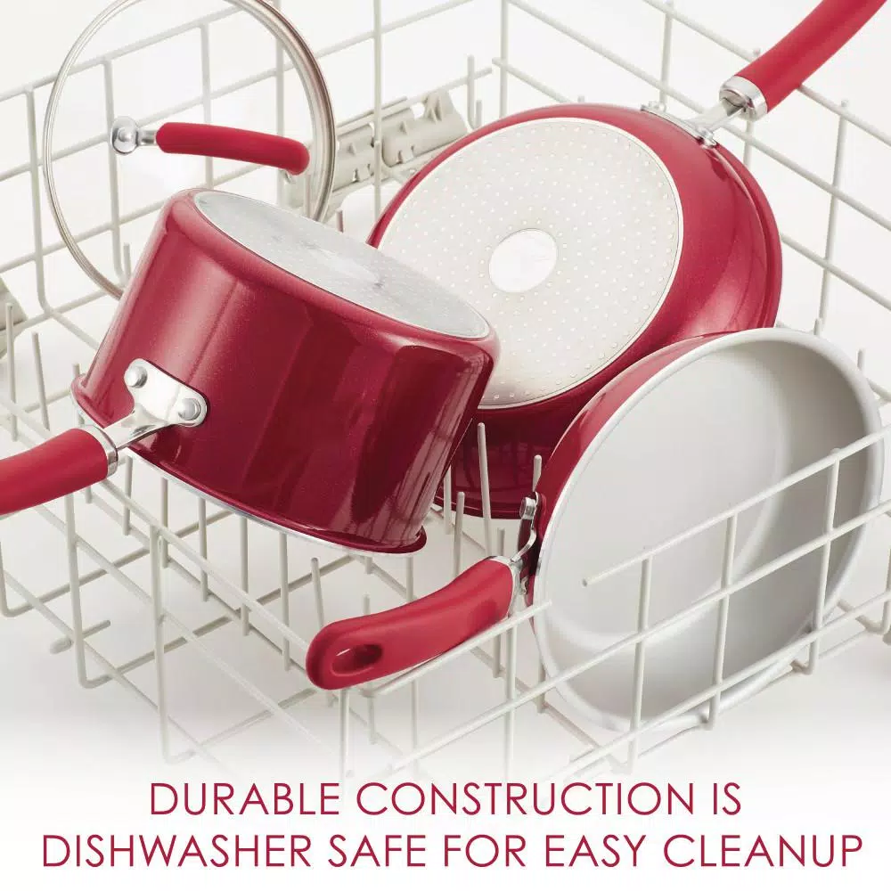 Rachael Ray Create Delicious 3 qt. Aluminum Nonstick Steamer Set, Red Shimmer
