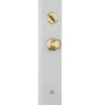 Schlage Plymouth Bright Brass Single Cylinder Deadbolt and Knob Handleset thumbnail 3