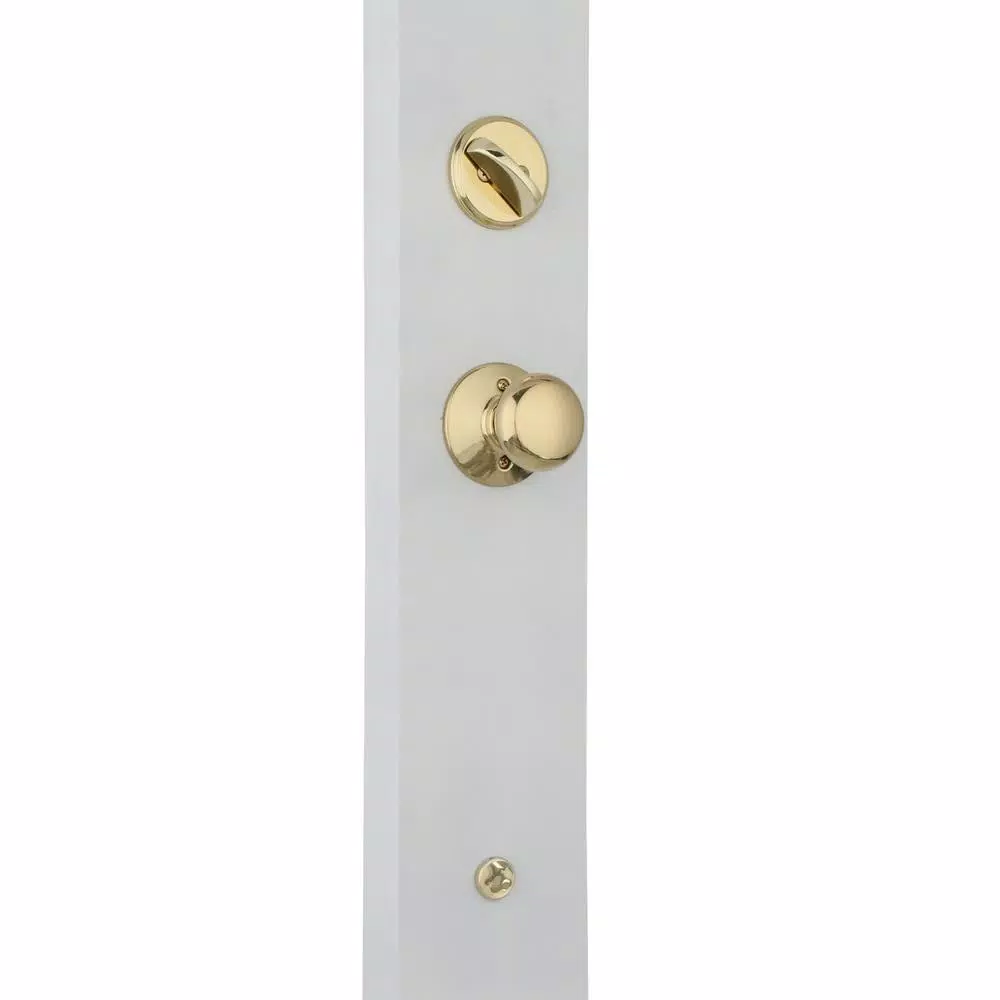 Schlage Plymouth Bright Brass Single Cylinder Deadbolt and Knob Handleset