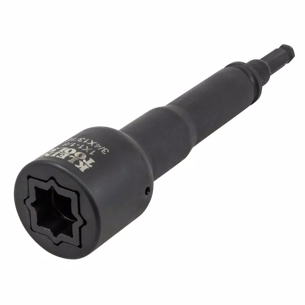 Klein Tools 4-in-1 Square Impact Socket with 7/16 in. Hex Quick-Change Adapter, 1/2 in. Square Drive