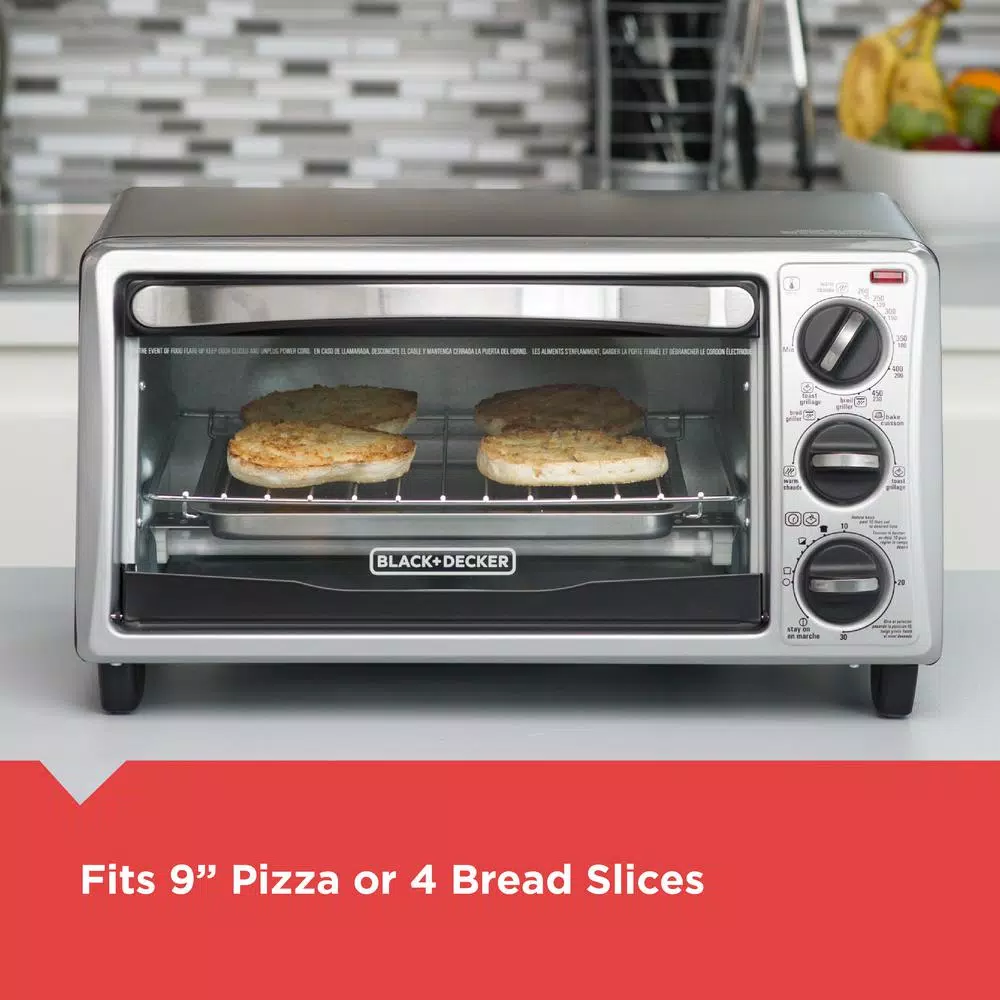 BLACK+DECKER 4-Slice Stainless Steel Toaster Oven with EvenToast Technology