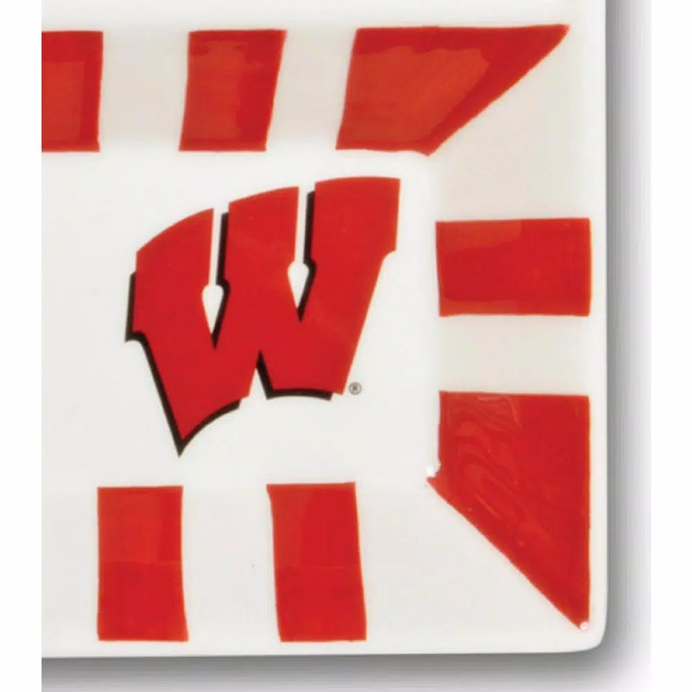 Magnolia Lane Wisconsin NCAA Officially Licensed 4-Section Ceramic Tailgating Serving Platter