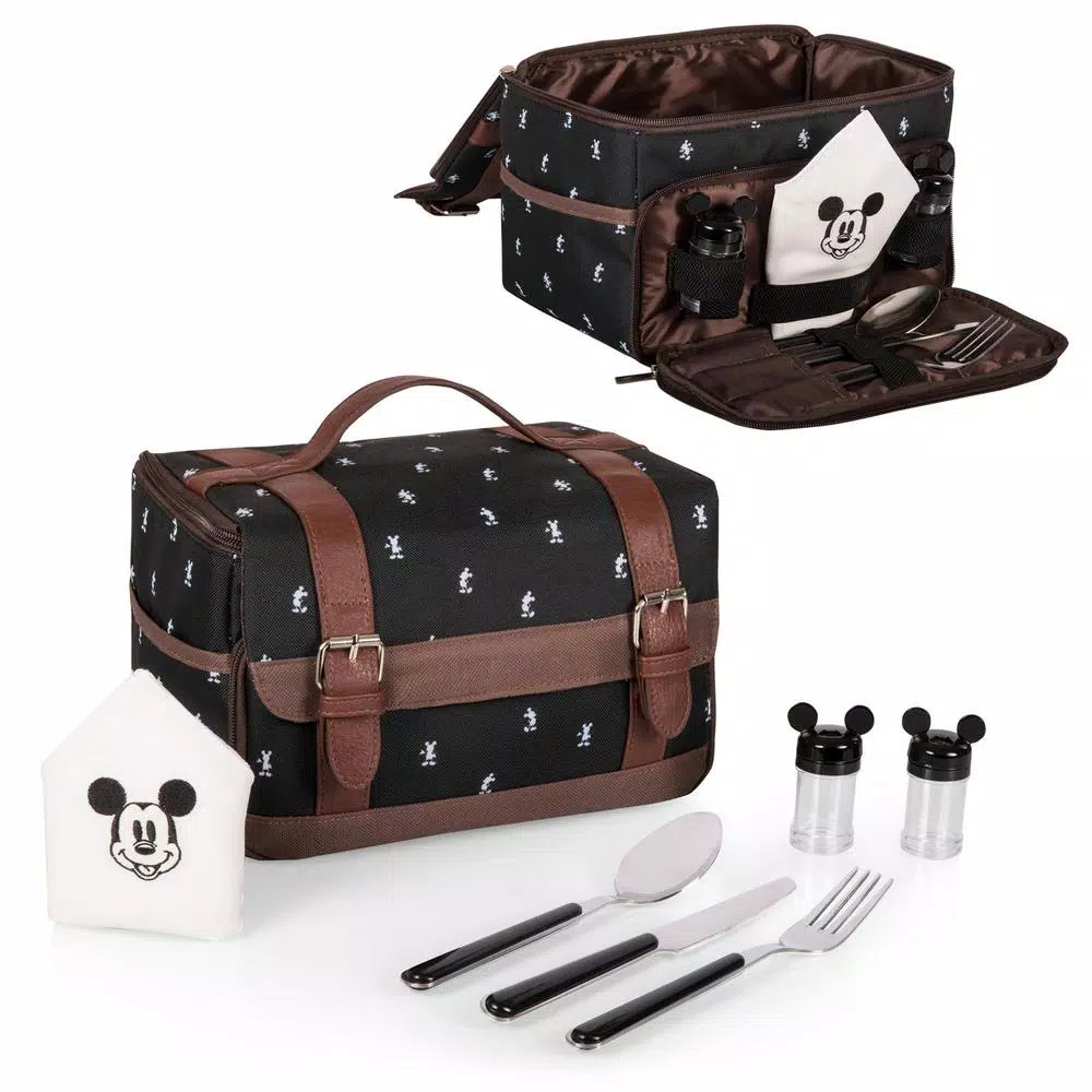 ONIVA Mickey Mouse Insulated Lunch Tote Cooler Bag with Deluxe Utensil Set